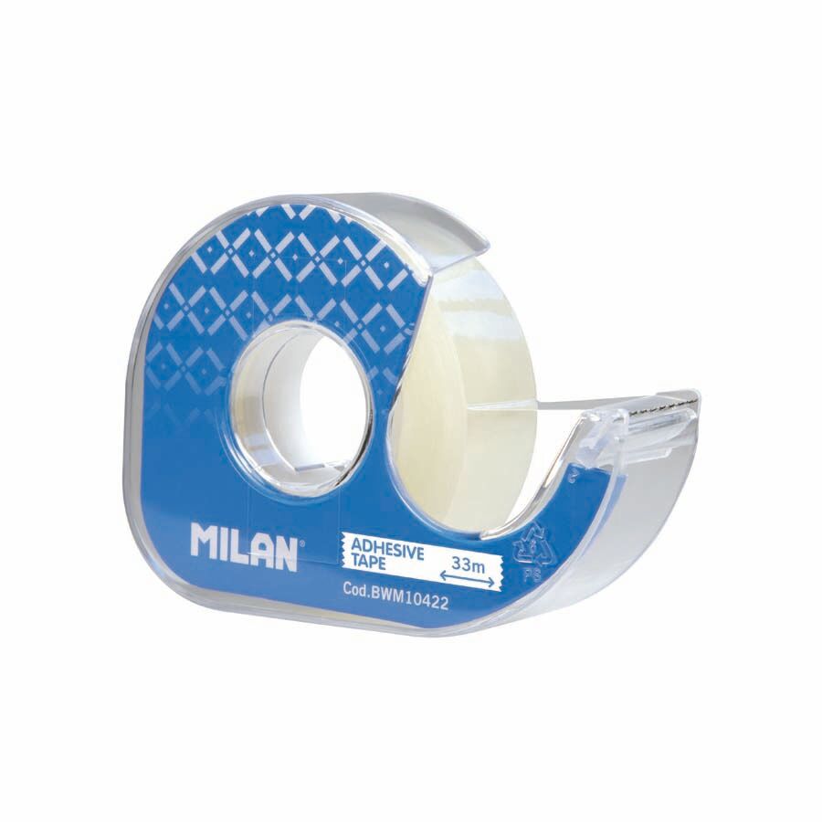 Milan Cinta adhesiva transparente 19mmx3m + dispensador