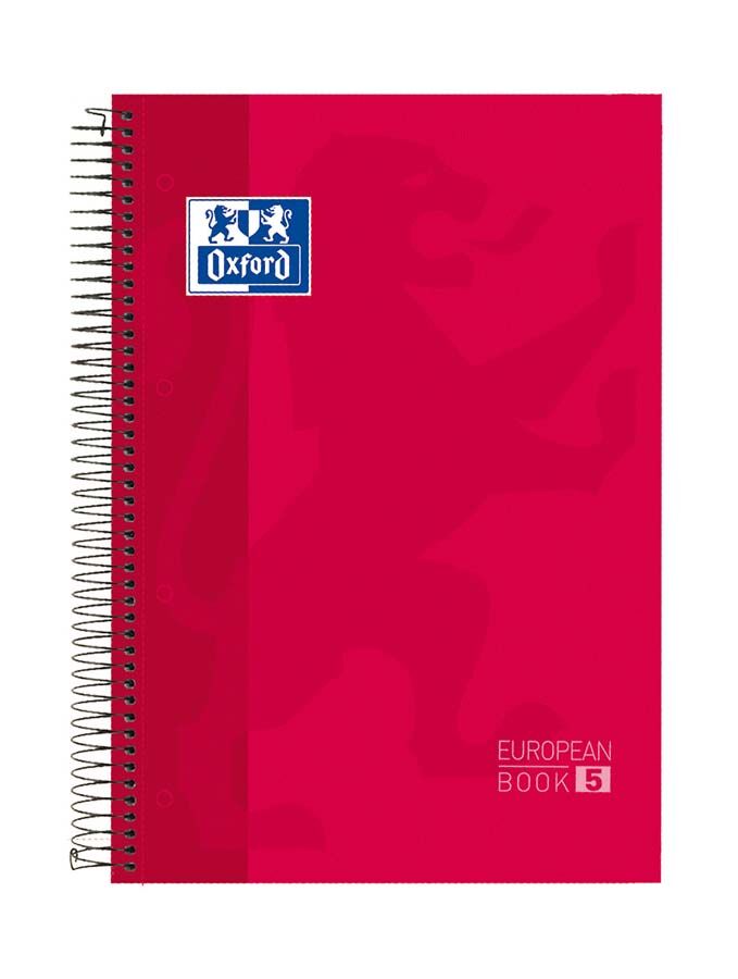 Oxford Notebook  EuropeanBook 5 A4+ 120 hojas 5x5 tapa extradura rojo