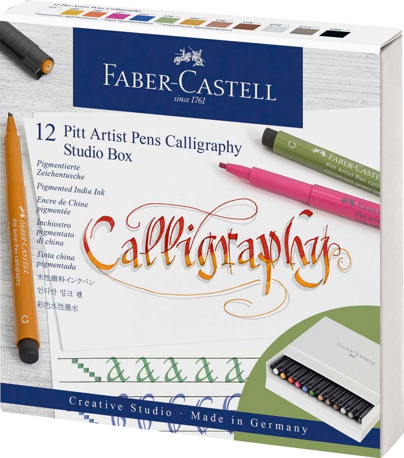 Faber-Castell Study Box Pitt Calligraphy 12 colores