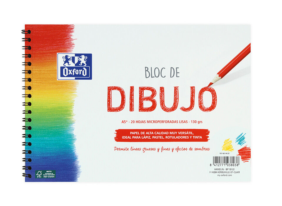 Oxford Bloc espiral dibujo  A5 20 hojas