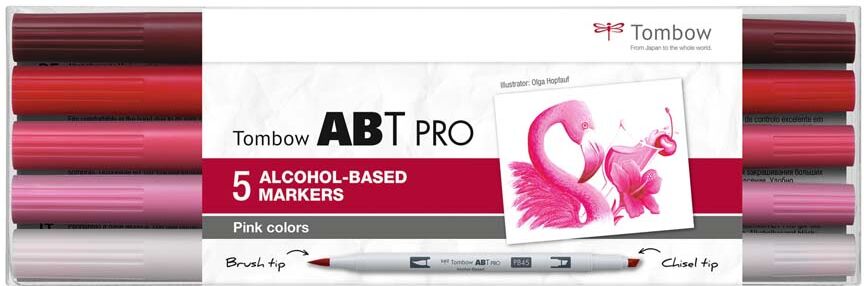 Tombow Rotulador  Abt Pro Dual Brush rosas 5 colores