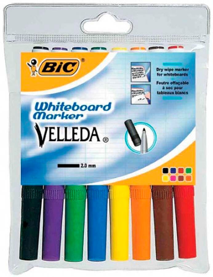 Bic Rotuladores de pizarra blanca  Velleda 8 colores