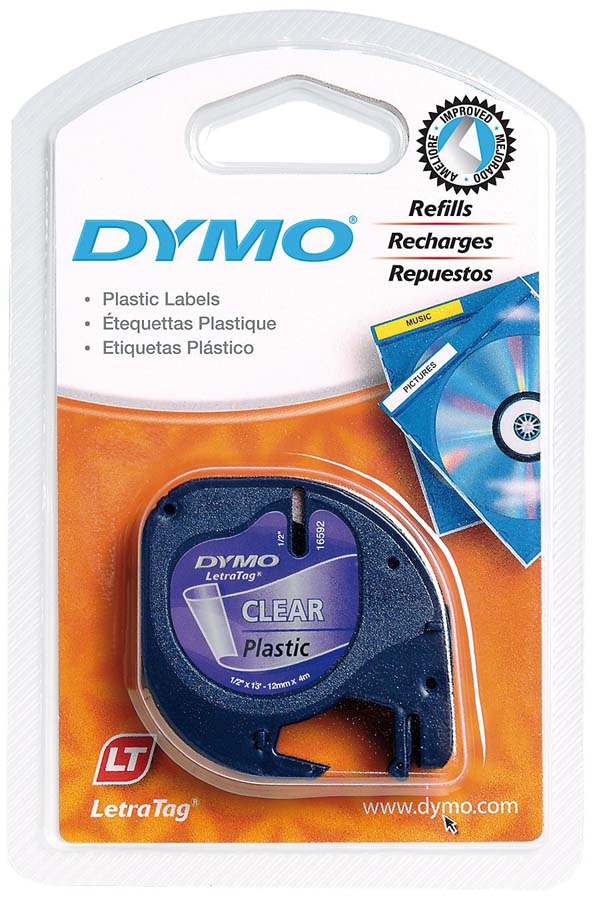 Dymo Cinta para rotular  LetraTag transparente