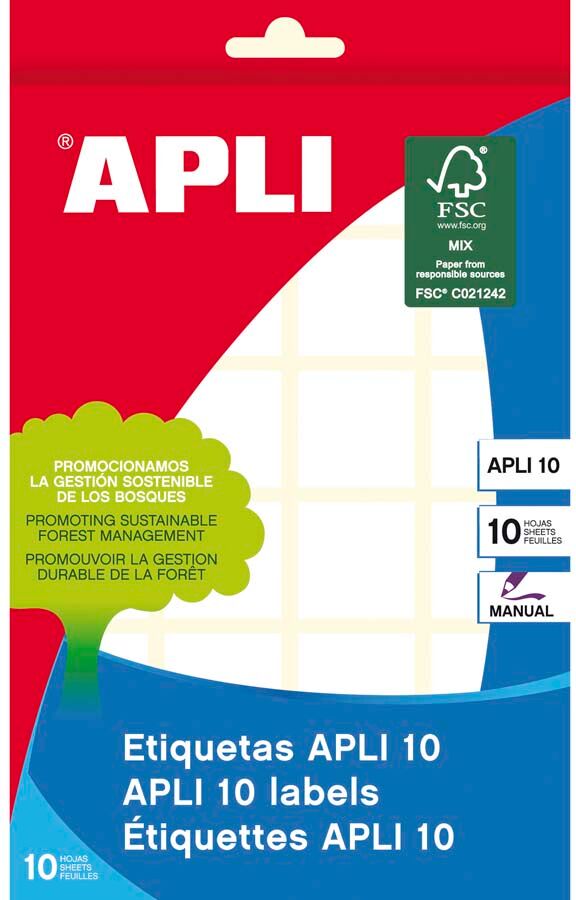 Apli Etiqueta  24x24mm 10 hojas