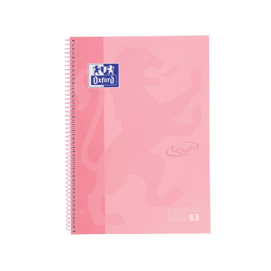 Oxford Notebook  EuropeanBook 1 Touch A4+ 80 hojas 5x5 tapa extradura rosa