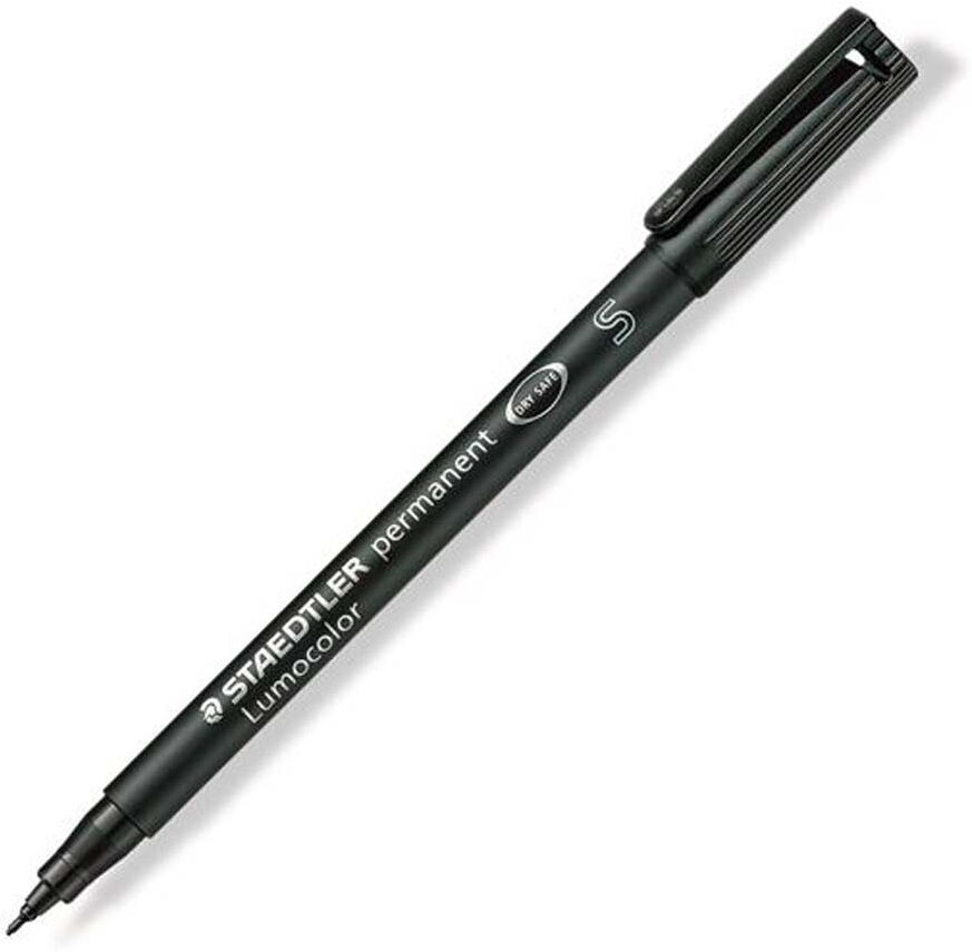 Staedtler Rotulador permanente  Lumocolor punta S negro 10u