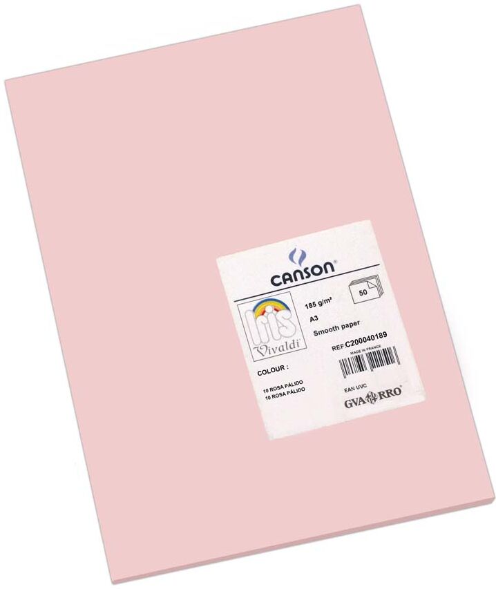 Canson Cartulina  Iris A3 185g rosa pálido 50u