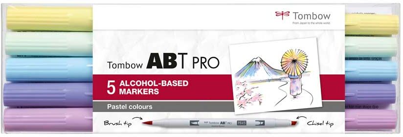 Tombow Rotulador  Abt Pro Dual Brush pastel 5 colores