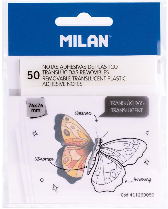 Milan Notas Adhesivas Transparentes 76x76