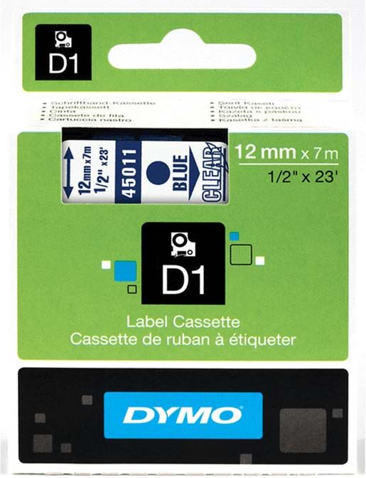 Dymo Cinta  12mm transparente/azul