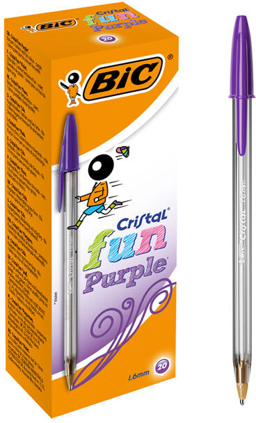 Bic Bolígrafo  Cristal Fun lila 20u