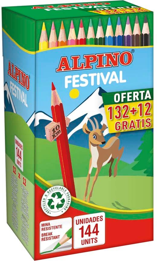 Alpino Lápices de colores  Festival 144u Pack escolar