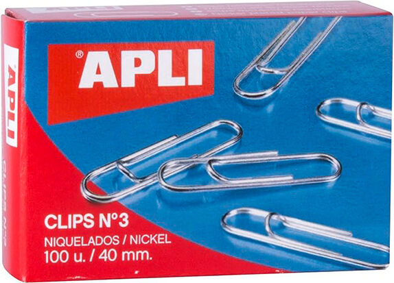 Apli Clips niquelados  No.3 100u