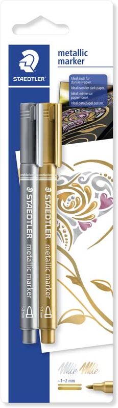 Staedtler Rotuladores  Metallic Marker Oro/Plata 2U