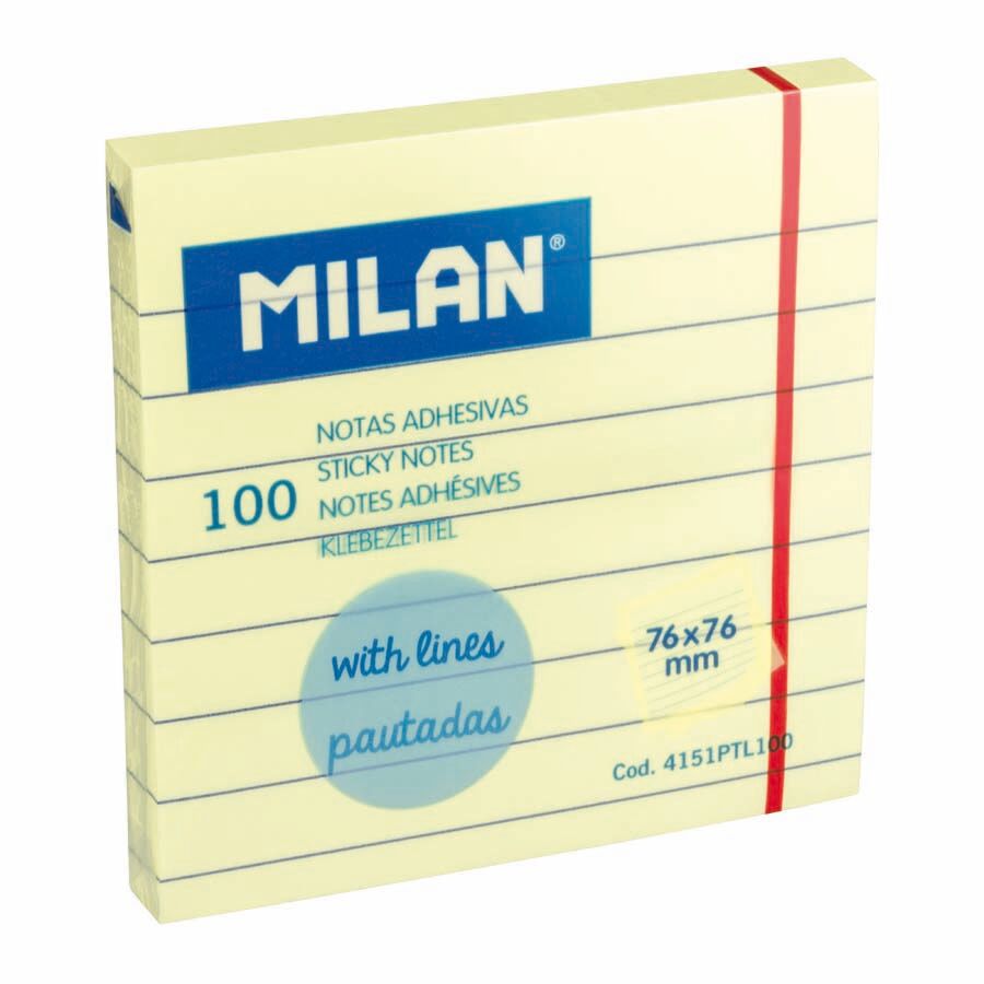 Milan Notas adhesivas pautadas  76x76mm