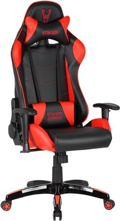 WOXTER Silla Gaming WOXTER Stinger Station (Hasta 150 kg - Elevador a Gas Clase 4 - Negro y Rojo)