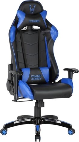 WOXTER Silla Gaming WOXTER Stinger Station (Hasta 150 kg - Elevador a Gas Clase 4 - Negro y Azul)