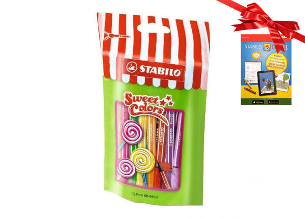 Kuitukärkikynät Lollipop Stabilo Pen 68, 15 väriä