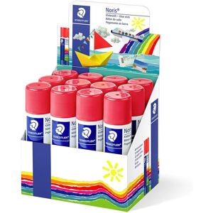 Noris présentoir de 12 bâtons de colle 40g - sans solvant - pour l'école - colle le papier, le carton, le tissu, etc. - Staedtler