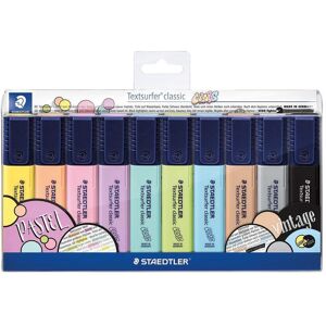 364 CWP10 Textsurfer Classic Pastel Surligneur avec grande mémoire d encre pour des performances de marquage extra-longues, étui avec 10 couleurs pastel