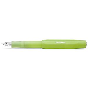 Kaweco Stylo-plume Frosted Sport I Premium Stylo-plume de luxe pour cartouches d'encre avec ressort en acier de qualité supérieure I Stylo-plume Sport 13,5 cm Fine Lime Largeur de la plume : M - Publicité