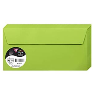 Clairefontaine 120017C Paquet de 50 Enveloppes Auto-Adhésives Format DL 11x22cm 120g/m² Coloris Vert Menthe Invitation Evènements et Correspondance Gamme Pollen Papier Premium - Publicité