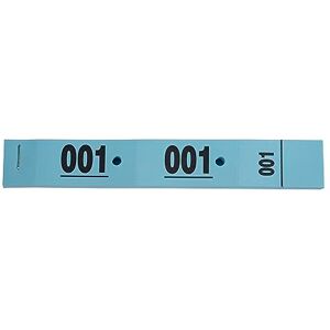 EXACOMPTA Réf. 96602E Paquet de 20 carnets de 50 tickets vestiaires numérotés de 1 à 1000 3 coupons détachables perforés 2 trous pour mise sur cintres Format 20 x 3 cm Bleu - Publicité