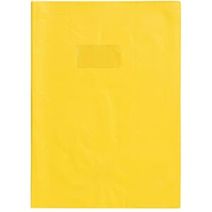 Calligraphe 72204C Un Protège-Cahier Grain Cuir Jaune soleil A4 21x29,7 cm 22/100ème avec Porte-Étiquette PVC Opaque - Publicité