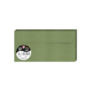 Clairefontaine 5075C Un Paquet de 20 Enveloppes Auto-Adhésives Format DL 11x22cm 120g/m² Coloris Vert Sauge Invitation Evènements et Correspondance Gamme Pollen Papier Premium Lisse - Publicité