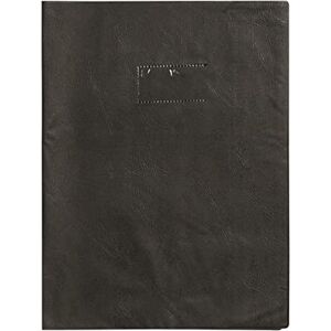 Calligraphe 72207C Un Protège-Cahier Grain Cuir Noir A4 21x29,7 cm 22/100ème avec Porte-Étiquette PVC Opaque - Publicité