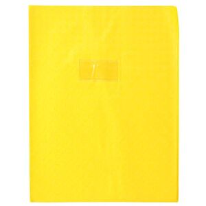 Calligraphe 72414C Un Protège-Cahier Grain Losange Jaune 24x32 cm 18/100ème avec Porte-Étiquette PVC Opaque - Publicité