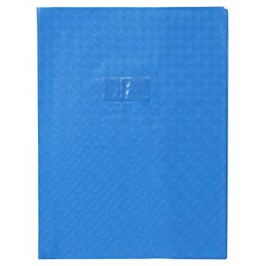 Calligraphe 72412C Un Protège-Cahier Grain Losange Bleu 24x32 cm 18/100ème avec Porte-Étiquette PVC Opaque - Publicité