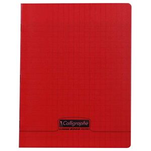 Calligraphe 18243C Un Cahier Agrafé Rouge (une Marque de Clairefontaine) 17x22 cm 140 Pages Grands Carreaux Papier Blanc 90 g Couverture Polypro Transparent - Publicité