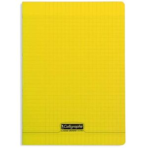 Calligraphe 18134C Un Cahier Agrafé Jaune (une Marque de Clairefontaine) A4 21x29,7 cm 96 Pages Grands Carreaux Papier Blanc 90 g Couverture Polypro Transparent - Publicité