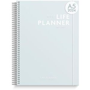 Burde Agenda 2024 Life Planner Rose Fleur A5, 18 Décembre 2023-5 janvier  2025, Semainier, 21x15 cm A5 Format