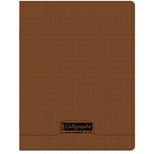 Calligraphe 18931C Un Cahier Agrafé Marron (une Marque de Clairefontaine) 17x22 cm 96 Pages Grands Carreaux Papier Blanc 90 g Couverture Polypro Transparent - Publicité