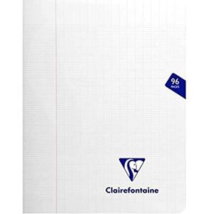 Clairefontaine 393741C Un Cahier Agrafé Mimesys Incolore 17x22 cm 96 Pages Grands Carreaux Papier Blanc 90 g Couverture Polypro - Publicité