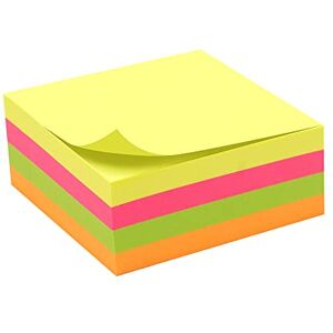 Waytex Bloc note repositionnable 4 couleurs neon 320 feuilles 75x75mm - Publicité