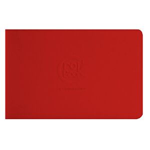 Clairefontaine 60341C Cahier Piqué Crok'Book 24 Feuilles Papier Dessin Blanc 17x11 cm 90g Format Paysage Couverture Rouge - Publicité
