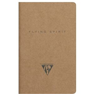 Clairefontaine 103586C Un carnet piqué cousu fil Flying Spirit 48 pages ivoire 7,5x12 cm 90g lignées, couverture en carte kraft brun, motif aléatoire - Publicité