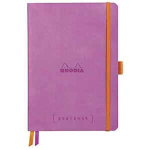 Rhodia 117771C Carnet Souple Bullet Journal Goalbook Lilas A5 14,8 x 21 cm Petits Carreaux 240 p Papier Clairefontaine Ivoire 90 g/m² 2 Rubans, Fermeture Élastique Simili Cuir - Publicité