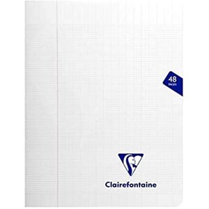 Clairefontaine 393751C Un Cahier Agrafé Mimesys Incolore 17x22 cm 48 Pages Grands Carreaux Papier Blanc 90 g Couverture Polypro (Lot de 2) - Publicité