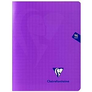 Clairefontaine 373741C Un Cahier Agrafé Mimesys Violet 17x22 cm 96 Pages Grands Carreaux Papier Blanc 90 g Couverture Polypro - Publicité