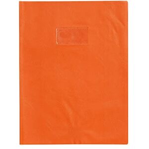 Calligraphe 72208C Un Protège-Cahier Grain Cuir Orange A4 21x29,7 cm 22/100ème avec Porte-Étiquette PVC Opaque - Publicité