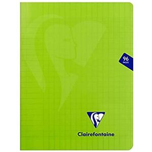 Clairefontaine 353741C Un Cahier Agrafé Mimesys Vert 17x22 cm 96 Pages Grands Carreaux Papier Blanc 90 g Couverture Polypro - Publicité