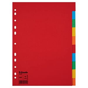 Esselte Intercalaires pour Classeur A4, Lot de 10 Intercalaires Colorées Fabriquées en Carton Recyclé Eco-Responsable, Coloris Assortis (AZ100201) - Publicité