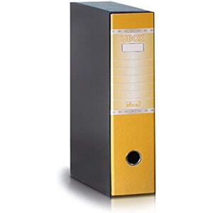 SPA LogicaShop UBOX 1 Classeur à anneaux A4 avec mécanisme à levier, dos 8 cm commercial, enregistreur avec boîte (jaune) - Publicité