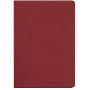 Clairefontaine 733102C Collection Age Bag Un Carnet Agrafé Rouge A5 14,8x21 cm 96 Pages Unies Blanches Papier 90 g Couverture Carte Lustrée Grain Cuir - Publicité