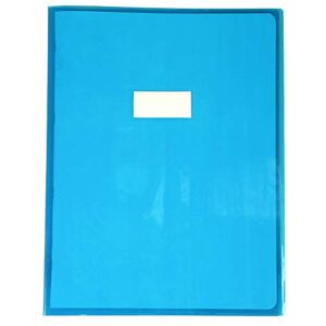 Calligraphe 73402C Un Protège-Cahier Cristalux Bleu 24x32 cm 22/100ème avec Porte-Étiquette PVC Transparent Lisse - Publicité