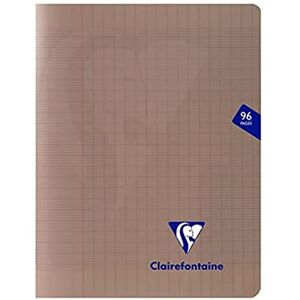 Clairefontaine 363741C Un Cahier Agrafé Mimesys Gris 17x22 cm 96 Pages Grands Carreaux Papier Blanc 90 g Couverture Polypro - Publicité